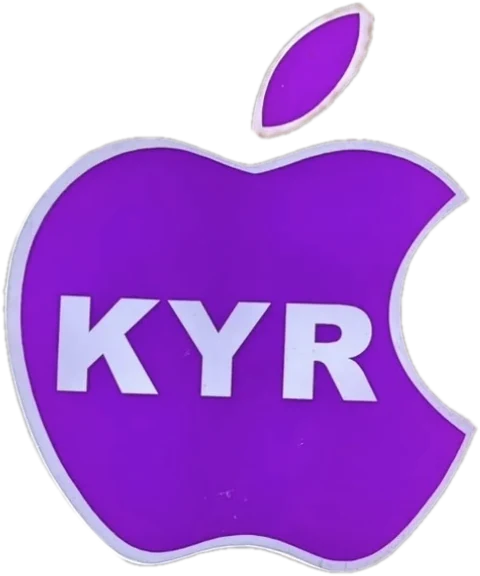 Logo Keur Yaye Rokhaya : une pomme violette avec les lettres KYR